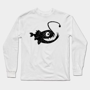 Vintage Deep Sea Angler Fish Retro Art Long Sleeve T-Shirt